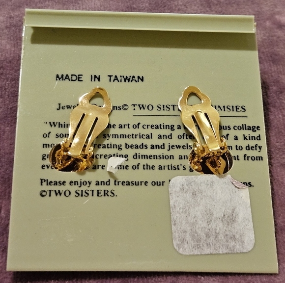 FANTASTIC vintage Mid Century Two-sisters Clip-on Earrings - Picture 6 of 7